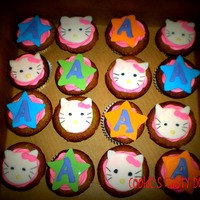 Hello Kitty Cupcakes Key lime cupcakes with cream cheese icing.