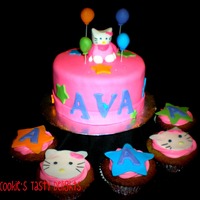 Hello Kitty Key lime cupcakes with cream cheese icing. The cake is cookies 'n' cream with chocolate icing. Inspired by smf-tls cute hello...
