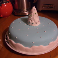 Christmas Cake This was my first attempt at icing a cake with fondant.This wasn't an original design, I got the idea from someone's photo on...