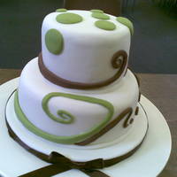 Abstract Stacked Wedding Cake Fruit Cake iced with RTR fondant and fondant details. This was for my brother's wedding and was my own design using the invitation for...