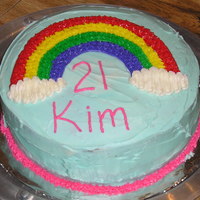 Happy 21St Kim This was my first cake that I made for my Wilton class. It was a birthday cake for my roommate.