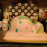 Pregnant Belly Cake I made this cake for a friend of a friend's baby shower. It was sooo much fun to make. It is yellow cake with strawberry cream chesse...