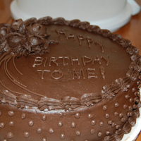 Happy Birthday To Me Cake :) white cake with cookie-n-cream "bettercreme" filling and chocolate buttercream icing.