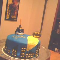 Batman Birthday 3rd cake! I can already see an improvement, thanks to all you CCer's. It's a mocha cake with coffee butter frosting, for my...
