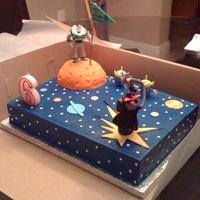 Buzz Lightyear Buttercream icing with fondant decorations. Moon is RKT.