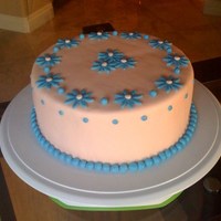 Fondant Cake Cake iced in Frostin Pride and covered in MMF. Just a simple cake, nothing special....had to use up some leftover fondant.