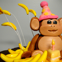 Birthday Monkey Cake My Second Cake Order, Monkey and Bananas - Gumpast and Fondant