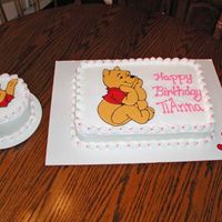 Pooh Birthday Party This is a cake I did for a little girls 1 st birthday. I used Wilton color flow.