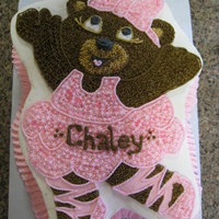 Ballerina Bear I copied the Wilton cake pan, but cut it out myself out of a 1/2 sheet to serve more - and to give the cake more height.