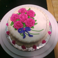 My First Rose Cake This is my first rose cake. I had a great time, roses aren't so hard after all!