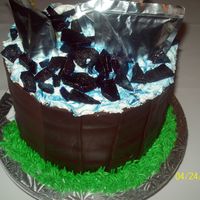 Capri Sun Cooler Barrel Cake This is a devil's food chocolate cake filled with peanut butter frosting, chocolate frosted under chocolate fondant used for the &quot...
