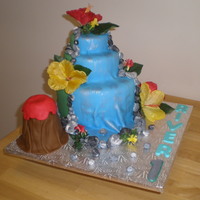 Luau Cake inspired by a cake here on cake central :) chocolate cake, chocolate frosting, fondant, volcano is a smash cake
