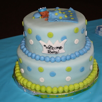 A New Little Prince made to match the decor. gumpaste baby made from mold.....inspired by Macsmom. I was teaching a friend about MMF and made the batch and...