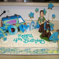 Scooby Birthday french vanilla with modeling chocolate characters RCT mystery machine van