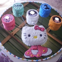 Hellow Kitty 1St Year Birthday Cake The balloons have the picture of a girl in rice paper. When the baby was born, at six months and first year.