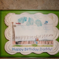 Cupcake Cake This is a red velvet/cream cheese icing cupcake cake that my daughter and I made for her Daddy's birthday. She colored a picture for...