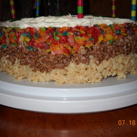 Cooper's Not A Cake Cake My 6yr old doesn't like cake. So for his birthday this year he and I made a Cereal Treat layer "cake". We used a buttered...