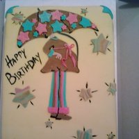 Baby Bump Shower/birthday Cake This was a combination shower and birthday cake, It is a white cake with buttercream and strawberry filling. It has a fondant covering