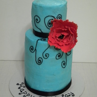 Swirl buttercream cake, gumpaste cake