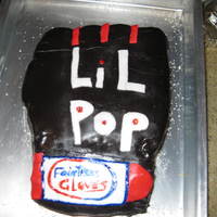 Boxing Glove 1st Time homemade vanilla cake covered in fondant and gumpaste accessories.