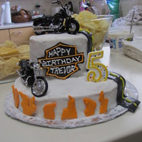 Harley Davidson Harley Davidson cake for a boys 5th birthday.