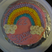 My Very First Wilton Class Cake A rainbow cake using star tip