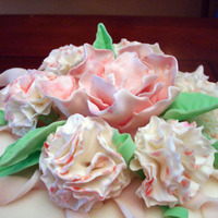 Floral Cake Fondant covered cake with gumpaste flowers