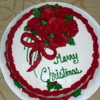 Merry Christmas My Merry Christmas Cake. This is my 1st time doing roses.