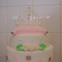 Princess Baby Shower Cake tiara piped with royal icing took many attemps to get it right