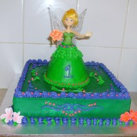 Tinkerbell Cake This cake is a 12' sqaure with a small Dolly varden tinkerbellwas great to decorate im very proud