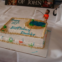 70Th Birthday The cake its self is an ice cream cake purchased at my cousins store. It was a blank cake that I decorated on. It was in the middle of July...