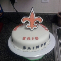 Saints Nfl Team Homemade fondant and color flow.