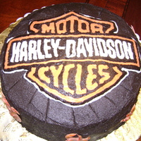 Harley Tire My mother's friend wanted a Harley themed cake for a coworkers birthday. I had so many issues, but I got to try so many new things. A...