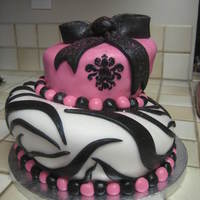 Hot Pink And Zebra Birthday Cake This cake was done for my cousin's birthday. She wanted hot pink, zebra, and her favorite design incorporated into a cake. The bottom...