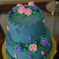 First Tiered Buttercream Cake For my friend's first Mother's Day, I made her a tiered buttercream cake.