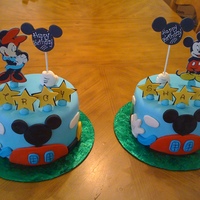 Mickey And Minnie Birthday Cakes For Twins Mickey and Minnie Birthday cakes for 3 year old twins. Both boys...One thinks Mickey is his best friend...the other thinks Minnie is his...