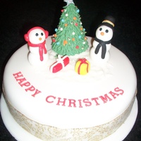 Snowman And Christmas Cake Tree I made this as a dummy cake for a craft fair I am going to.