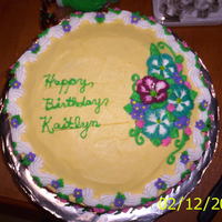 Happy Birthday 10" Round 2 layer. Almond flavored cake with almond flavor icing. It was enjoyed very much. Thanks for looking.