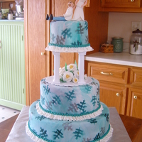 Teal/silver/white Camo Wedding So far I haven't gotten the chance to do a gorgeous, sophisticated wedding cake. LOL! Instead, this is what I get . . . the customer...