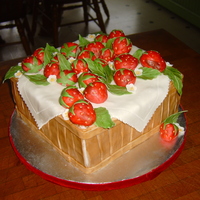 Strawberry Birthday I made this for my sister-in-laws birthday. All decorations are fondant and hand painted. This was time consuming, but lots of fun. It is...