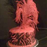 Zebra Stencil Feather Cake 
