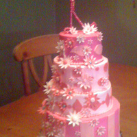 Pink Daisy Birthday Cake 
