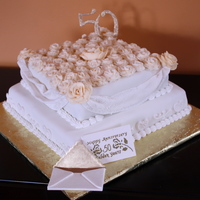 My 1St Cake For A Paying Client To die for chocolate cake with hazelnut cream filling on top & twinkie filling on bottom layer. Topped off with chocolate bc frosting...