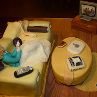 Sweet 16~Living Room Cake Customer wanted a sweet 16 cake. Her daughter loved lounging on the couch with her cell phone, laptop & watching tv. Everything is...