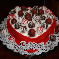 Heart Candy Box Homemade Red Velvet 12-inch cake. Filled and Iced with Cream Cheese Icing. Fondant for under cake and box wrap-around. "Candy Box&quot...