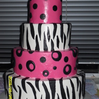 Hot Pink And Zebra Print this is my first cake!!hope you like!