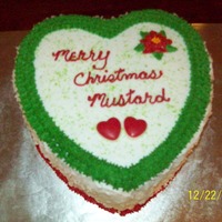 Merry Christmas Mustard cake was pineapple/coconut ~ this was the couples first christmas together, she calls him mustard and he calls her ketchup....