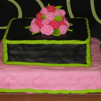 1St Fondant Cake My first fondant cake. I used Marshmallow Fondant.....yeah. The black however I had a hard time with because I added coco powder and I...