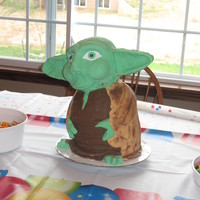 Yoda I found the instructions for this cake on the web. Mine was my first attempt of a 3-d cake and fondant. http://sandra-socake.blogspot.com/...