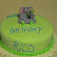 Elephant Birthday Cake Blueberry Cake with Blueberry cream cheese filling and vanilla fondant